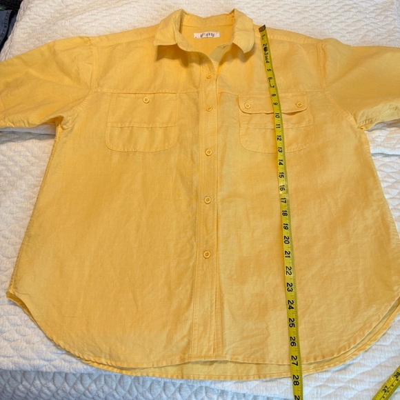 Vintage Gitano Casual Button Up Blouse No Size Linen? Short Sleeve Summer - Picture 8 of 9